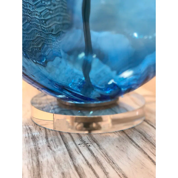Cobalt Blue Glass Table Lamp